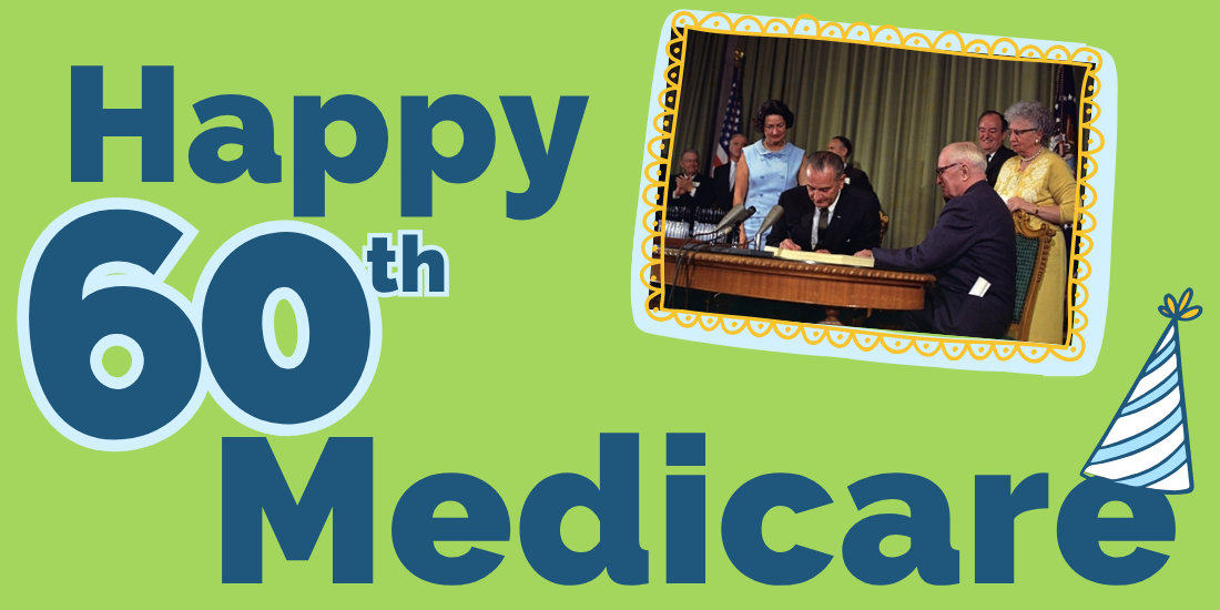Happy 60th Medicare. Photo of President Johnson signing bill.