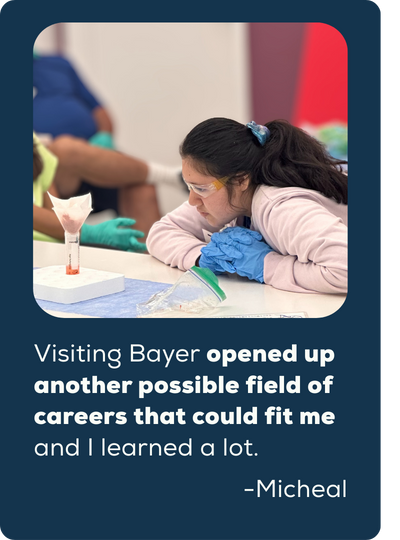 2025-camp-report-michael Visiting Bayer opened up another possible field of careers that could fit me and I learned a lot. Micheal.